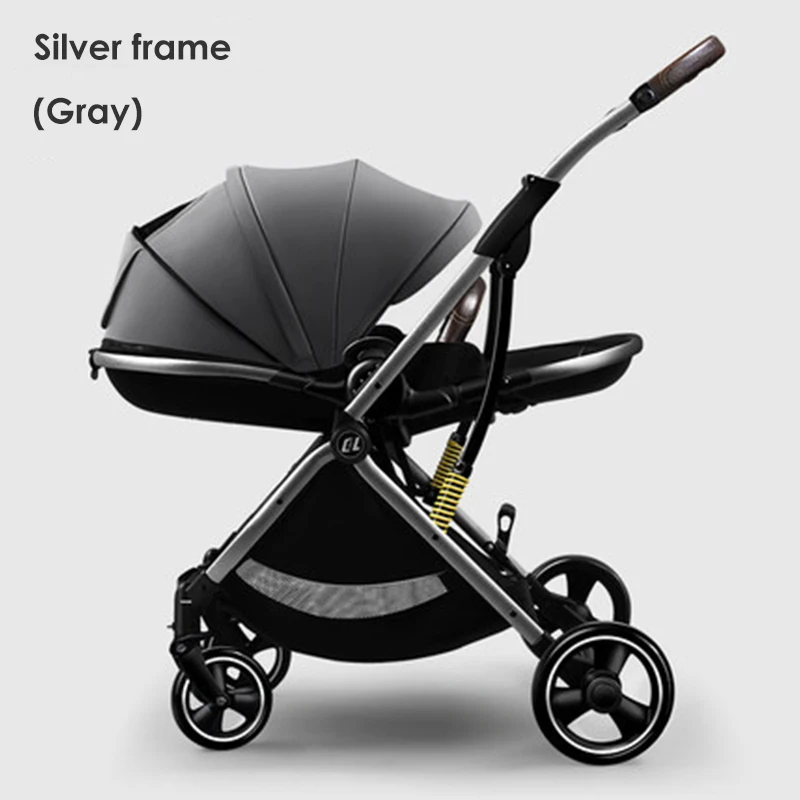 

oem custom 360 front wheel stroller baby luxury foldable can sit or lie two-way lightweight folding high landscape baby stroller, Black/ pink/ black/ grey