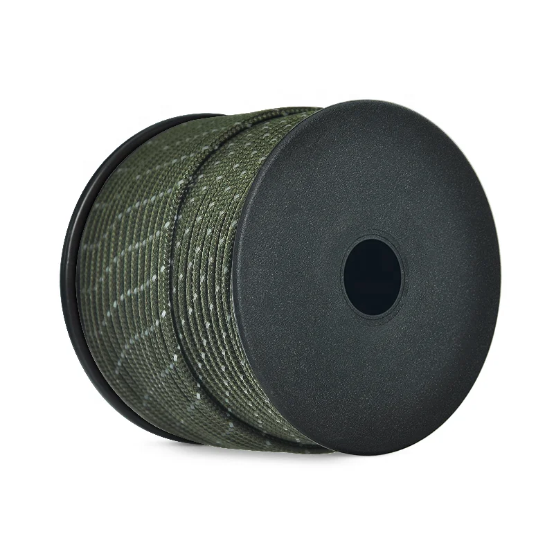 

30M 100Ft Wholesale 3 Strands 3Mm 425 Paracord Nylon Full Army Green Reflective Parachute Cord Survival Camping Rope