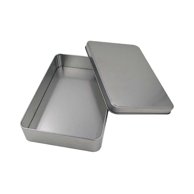 

Rectangular tinplate stoarge box high quality silver metal stoarge box
