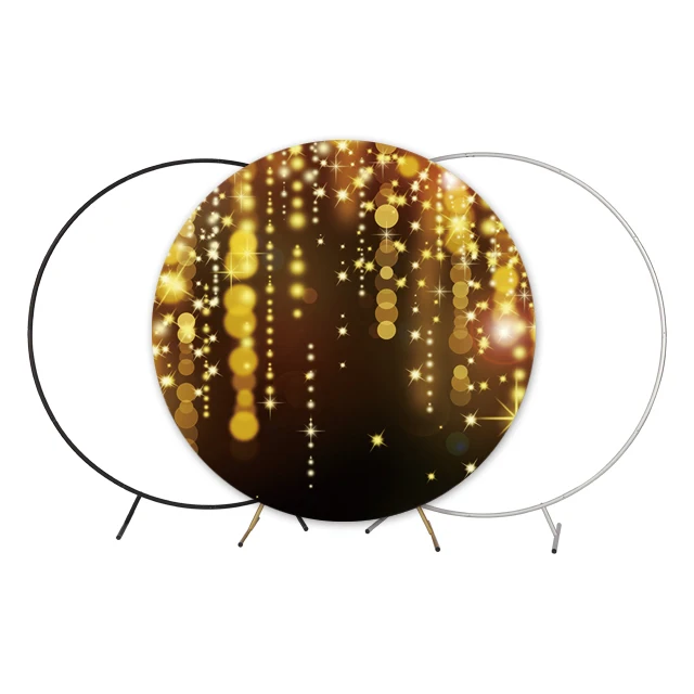 Easy Fabric Aluminum Circle Backdrop Stand Customized Double Sides Tension Fabric Backdrop Frame Wedding Birthday Party Events
