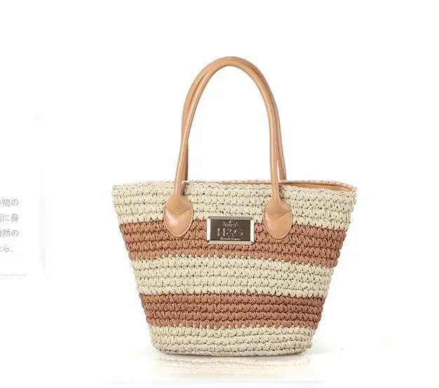 

Summer wholesale straw bag and paper beach bag with tassel pompom