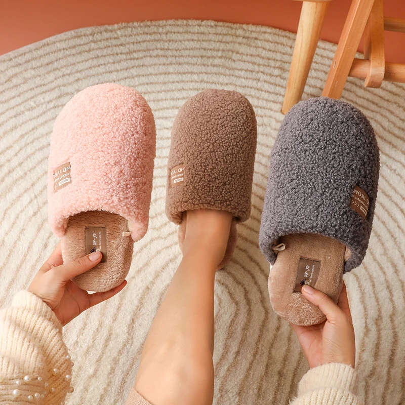

MMX324 Couples Winter Classic Home Slippers Best Price 2021 Indoor Slippers, White pink grey green blue
