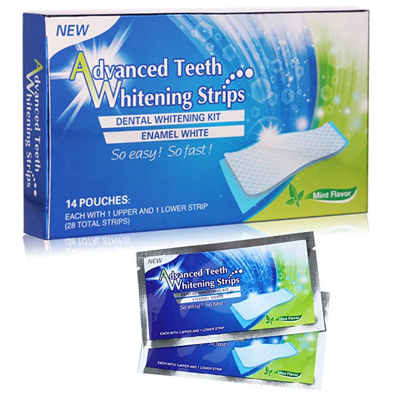 

Fast Delivery Advanced 3d 5d teeth whitening strips private label, White