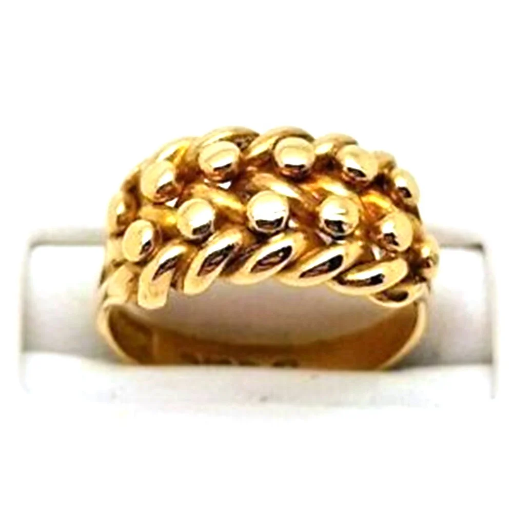 

Couple's Keeper Ring 18k yellow Gold 4 row/2 row guard rings British vintage jewellery