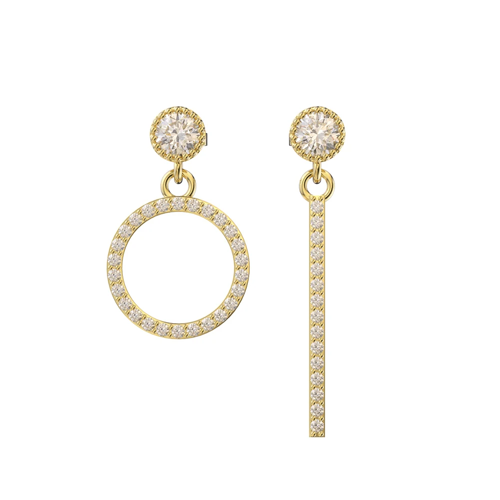 APE119 RINNTIN New Arrival 925 Sterling Silver 14K Gold Plated Hypoallergenic Unique Design Dangle Drop Earrings for Women