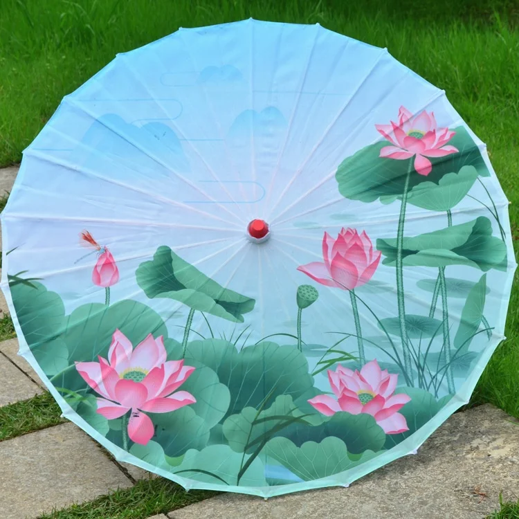 

Wholesale High Quality Handmade Indian Oil Paper Bamboo Parasols Graffiti Paper Umbrella, Customized color