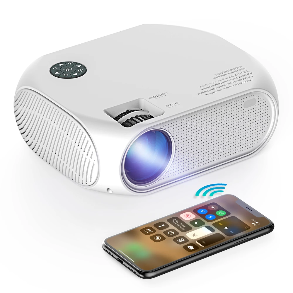 

Amazon Hot Sale Projector Youtube Salange P58 Mobile Projector Smartphone Support 1080P Wifi 5G Home Office Video Proyector, White