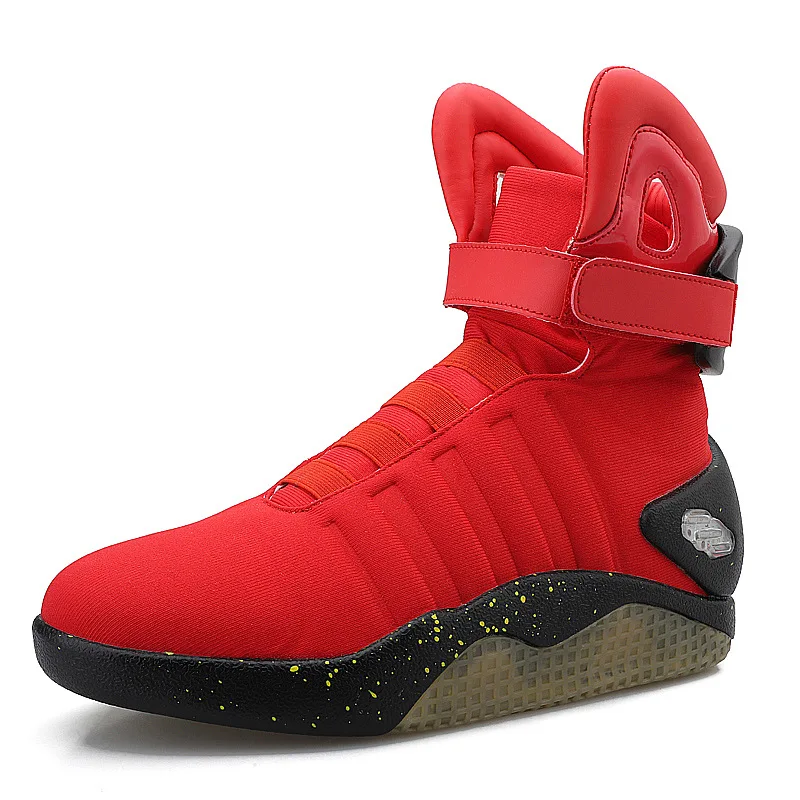 

Original High Quality Three Mode USB Charging LED High Top Basketball Sneakers Back to Future Shoes, White