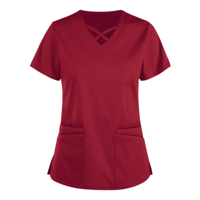 

HOT selling joggers stacked fashion athletic soft medical hospital nurse doctor nursing uniforms reina scrubs top