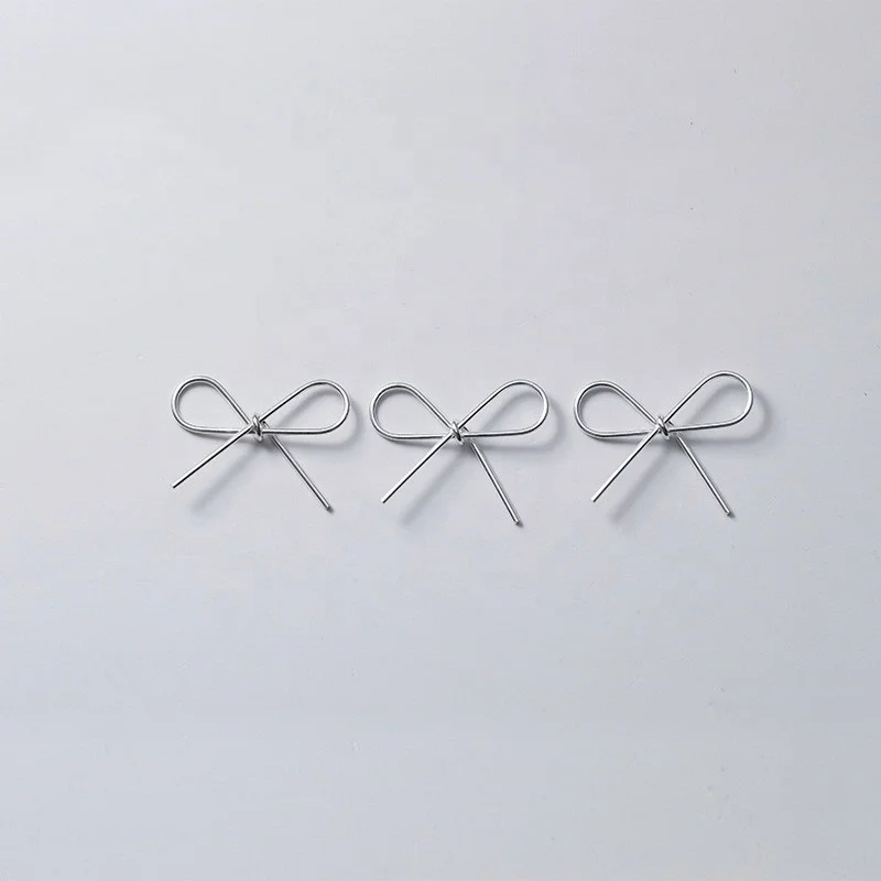 Hot Sales 925 Sterling Silver Bow Wire Knot Fashion Pendants Charms Jewelry Connectors