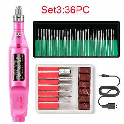 

Electric Nail Polishing Machine Manicure Sander Pen Manicure Nail Tip Polishing Drill Bit Polishing Setusbpower Supply