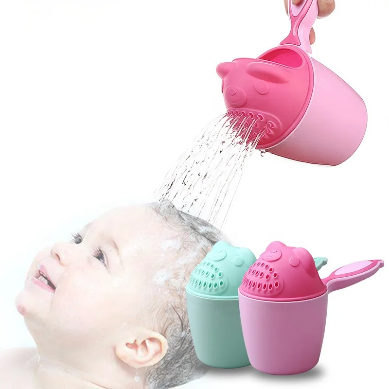 

Cute Cartoon Baby Bath Cups Wash Hair Shampoo Cup Children Bathing Spoon Washing Hair Cup Kids Bath Product, Green,pink