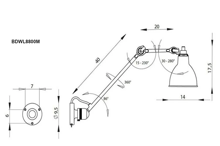 American Loft style  Industrial wall led light indoor vintage wall lamp