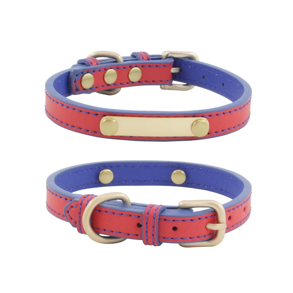 

Engraving Pet Collar Hot Style Color Matching Dog Collar Traction Microfiber Soft Neck For Pet