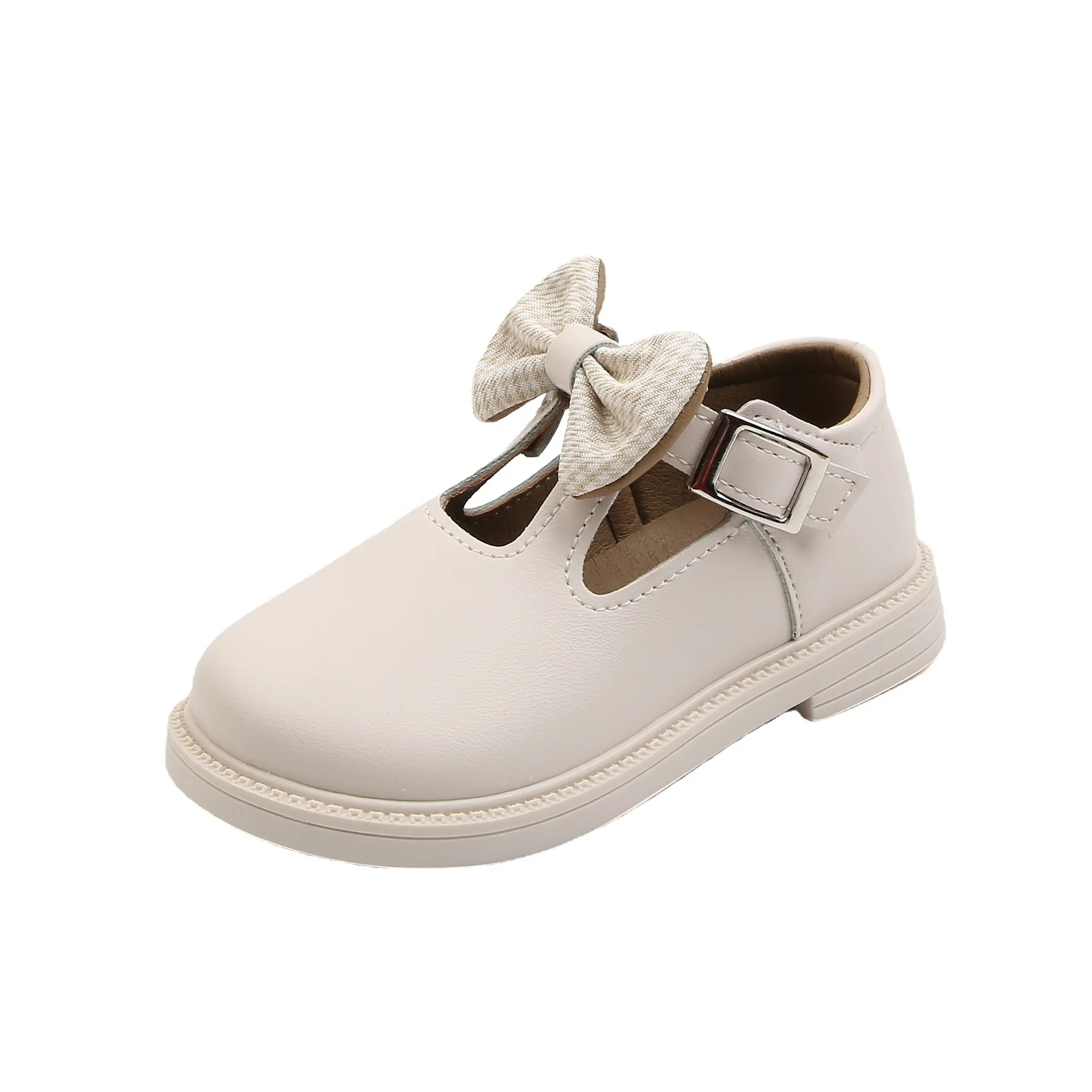 

Wholec Sale Classical Style PU Leather School Rubber Sole Kids Shoes for Girls Artificial Leather Breathable Casual Shoes, Picture shows