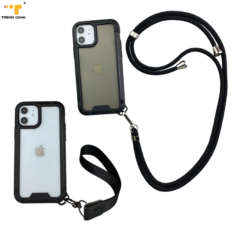 

Transparent Phone Case Hand Strap For iPhone 12 Clear Case Transparent Hybrid