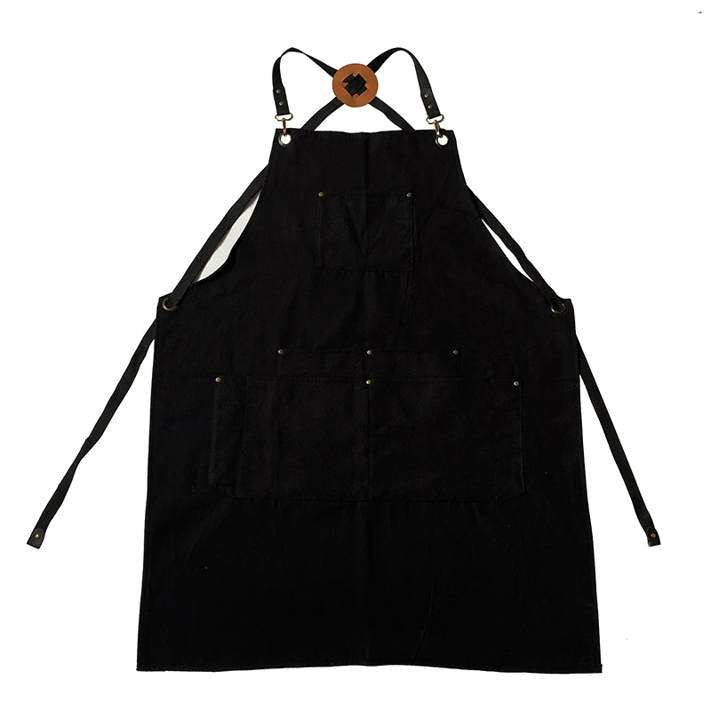 

Professional High-end Heavy Duty Canvas BBQ Apron For Men With Pockets, Black,or customized