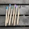 Home Hotel Disposable Reusable High Quality Nature Bamboo Toothbrushes Multi Color Different Handle Shape Different Style