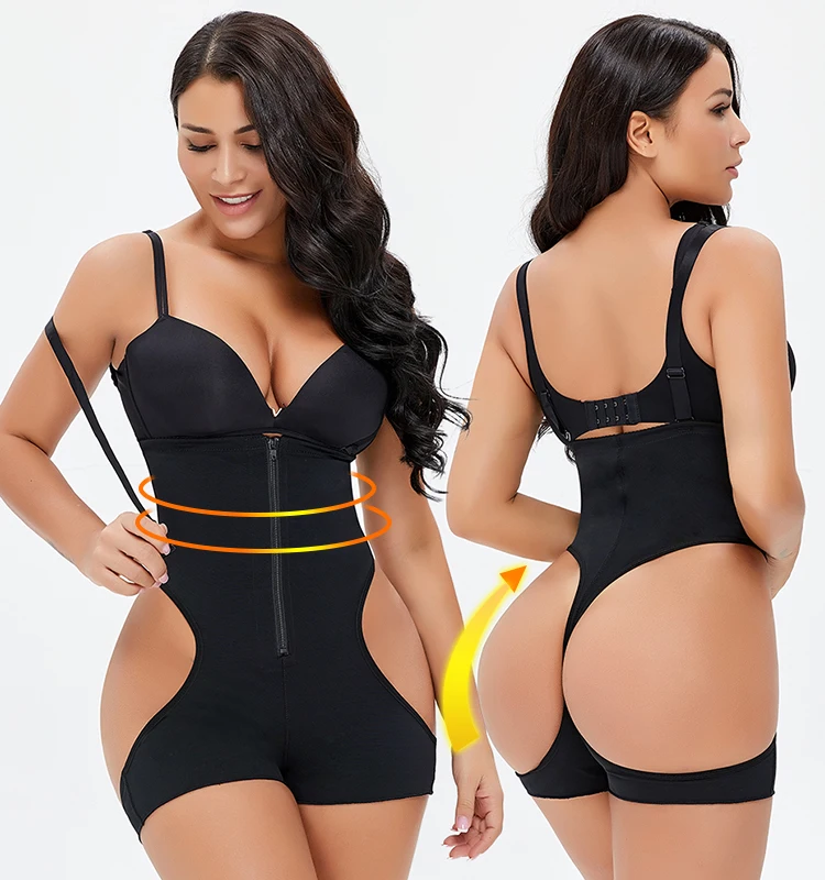 

PINSEN Low MOQ High Compression Shapewear Corset Fitness Bodysuit Bodyshaper Straps Waist Trainer in Women's Shapers, Black