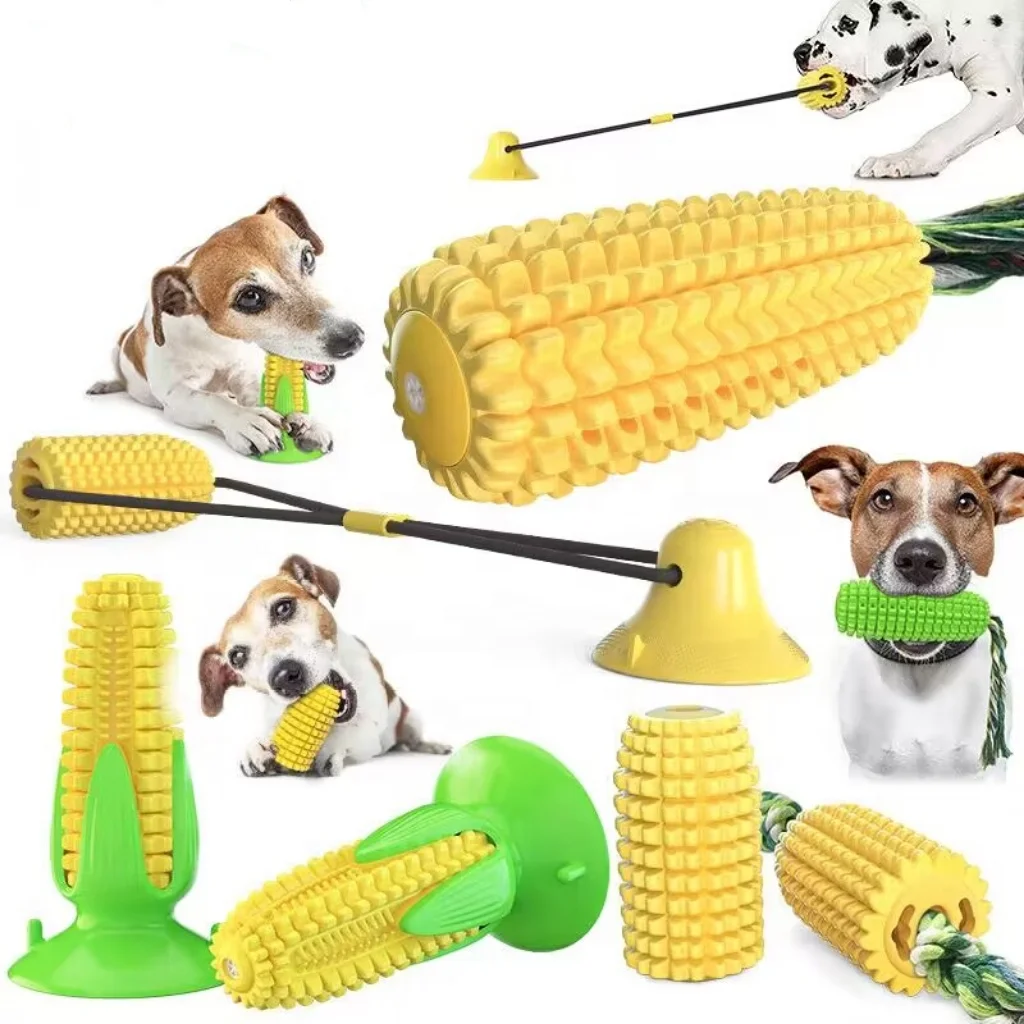 

Hot sale fruit shape TPR corn molar rod stick teeth cleaning chew toys pet chew toy corn yellow puppy teeth chew corn stick toy