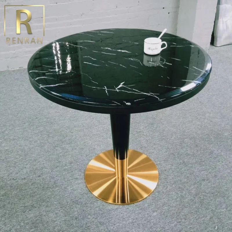 
popular commercial furniture luxury white marble gold coffee cafe restaurant dining tables 