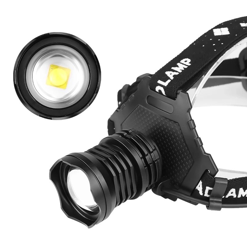 

Outdoor Hunting Camping Adjustable Rechargeable 18650 Waterproof Head Light Zoom XHP70 Fishing Led Flashlight Headlamp USB, Black