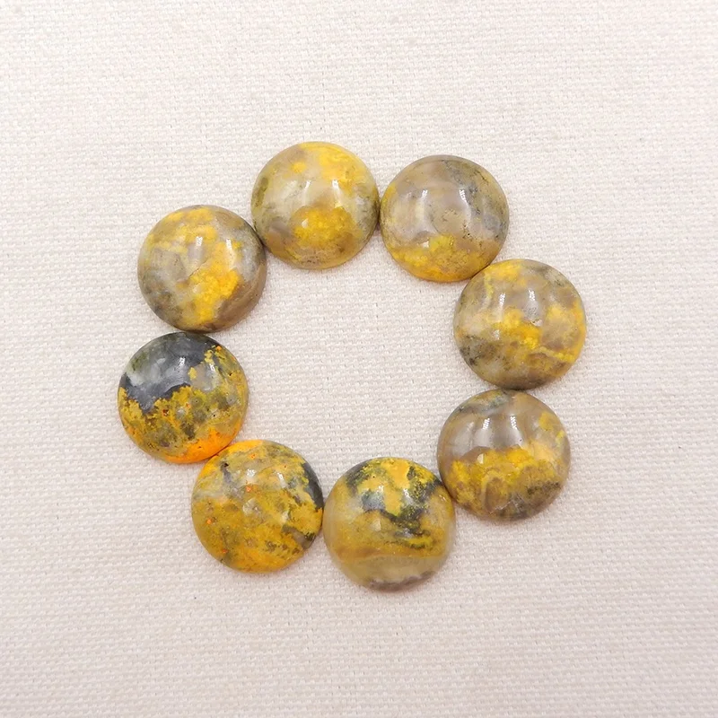 

20mm Bumblebee Jasper Natural Gemstone Round Cabochons For Jewelry Making