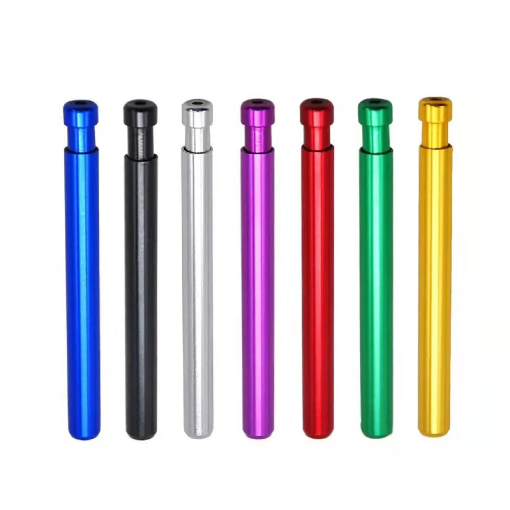 

New Portable Metal Aluminum Spring One Hitter Pipe Herb Tobacco Dugout Smoking Pipe Custom Logo Wholesale, Black,silver,red,blue,green,purple,gold