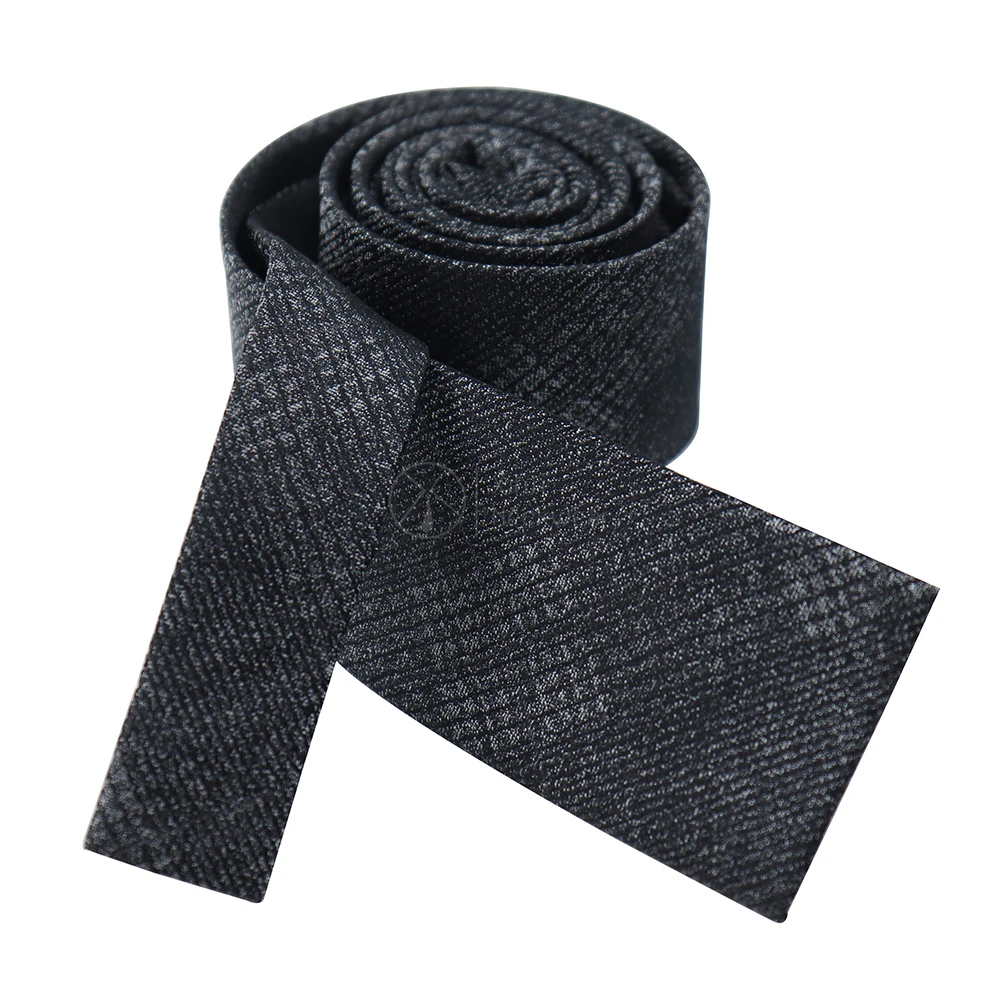 

Shengzhou China Customised Dark Grey Woven Necktie Textured Square End Inventory Skinny School Ties