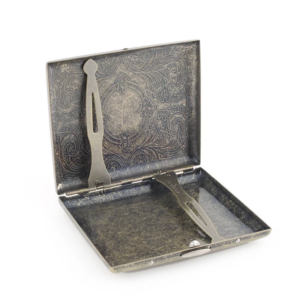 

High Quality Retro Brass Cigarette Case Cigarette Tobacco Pocket Box For Man Gift embossed Cigarette Case, Bronze