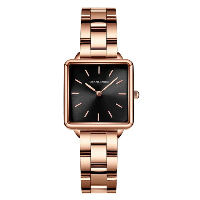 

Hannah Martin 108 Japan Movement Dropshipping Women Rose Gold Simple Fashion Casual Brand Wristwatch Luxury Lady Square Watches