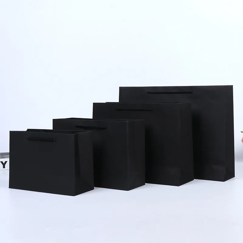 

Wholesale black card thickened clothing handheld customized LOGO shopping gift paper bags