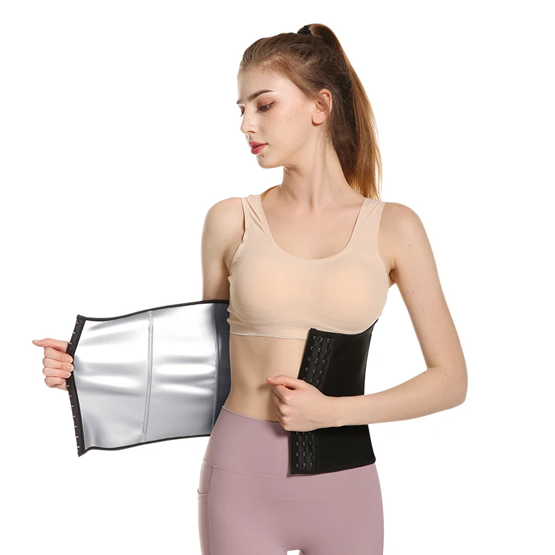 

Custom Logo Women's Breathable Elastic Corset Waist Trainer Cincher Belt Body Shapewear When Using Resistance Bands, Black