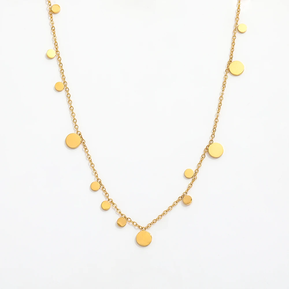 Joolim Jewelry 18K Gold Plated Dainty Circle Pendant Necklace Stainless Steel Jewelry  Tarnish Free Jewelry Wholesale