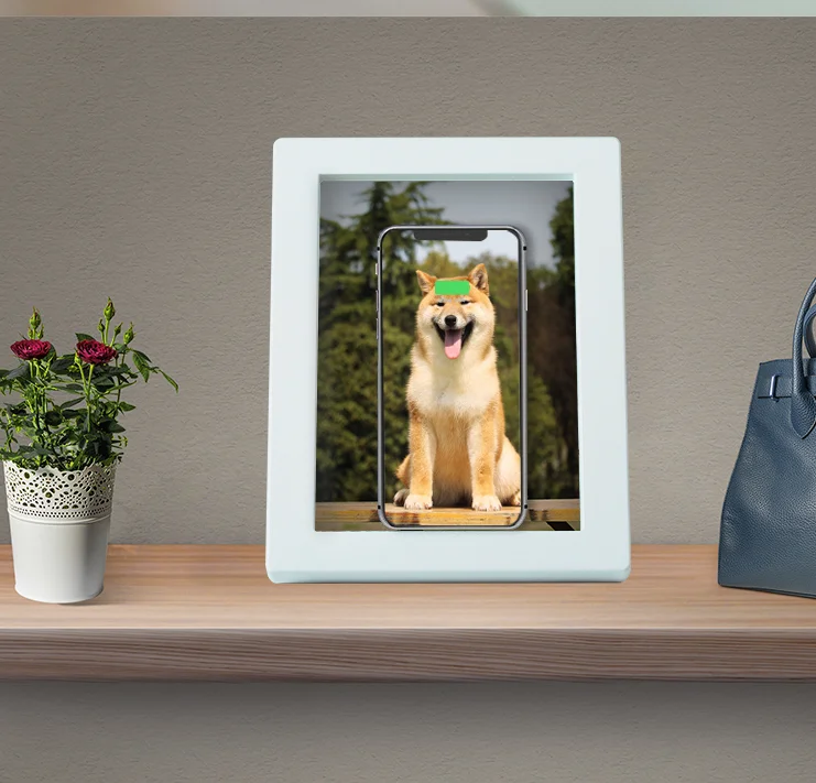 

New Product Custom Logo LED Acrylic Photo Frame Wireless Charger Phone Holder 5w 10w