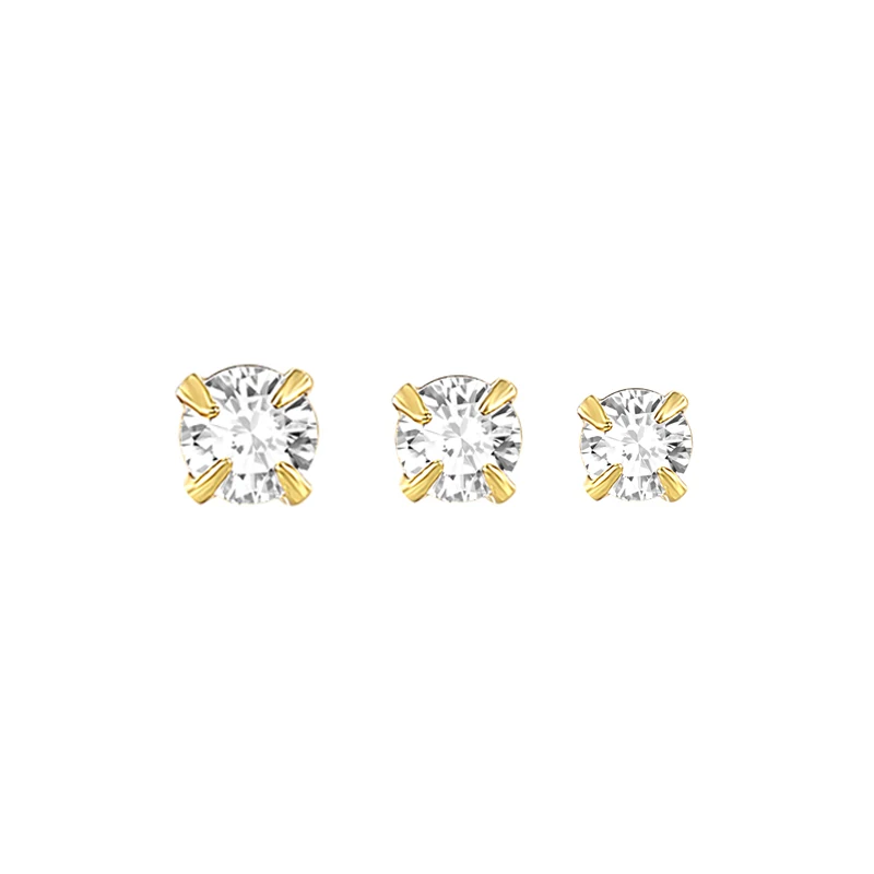

INS Style s925 Sterling Silver Mini Four-claw Zircon Simple Female Stud Earrings