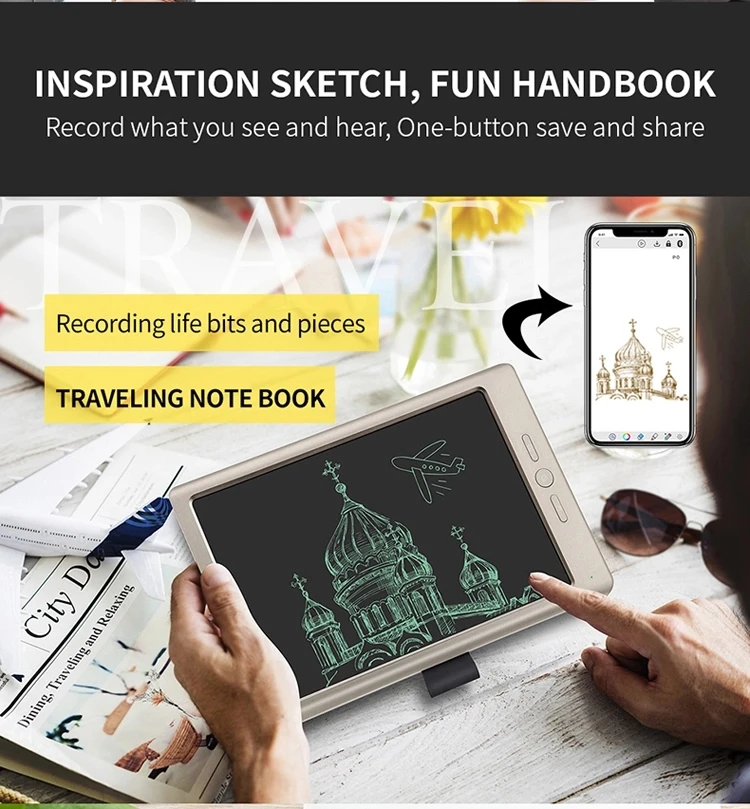 XUEZHIYOU paperless digital notepad 10inch electronic LCD drawing board for office or home practice