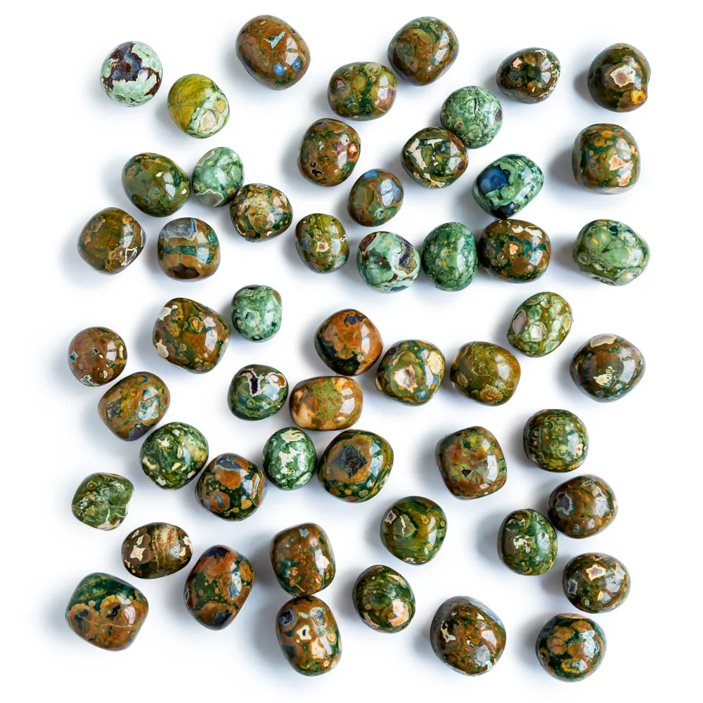 

Yinglai factory high quality natural rainforest jasper crystal tumble healing stone for wedding decoration