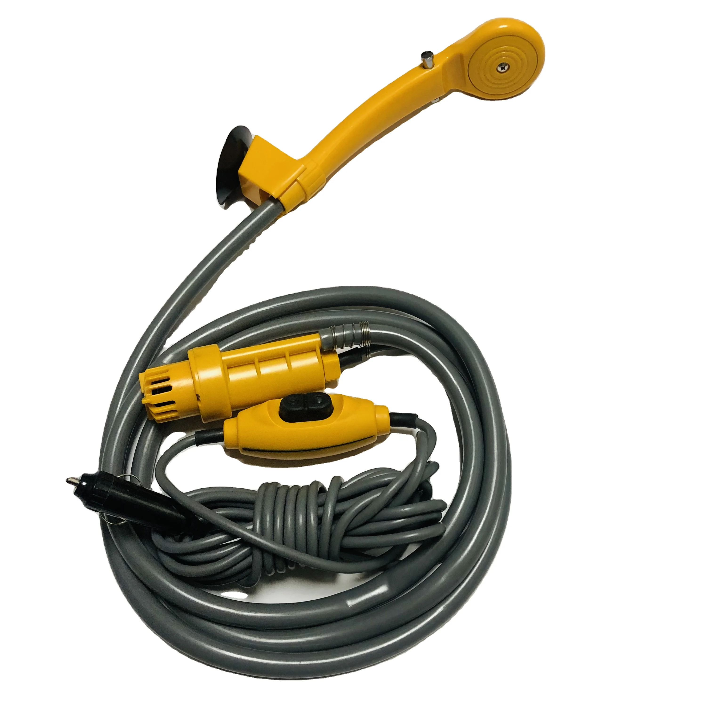 

Camping Portable Handheld Travel Camp Shower - Pump Water from a Bucket through the Outdoor Shower