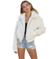 

2019 New Fleece Lamb Trench Jackets Ladies Top Winter Women jacket faux Fur Jacket