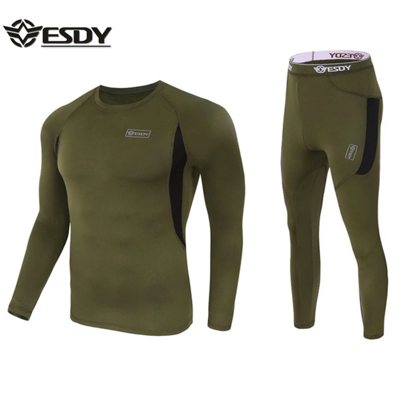 

Free Shipping Male Long Sleeve Underwear Fleece Thermal Pullover Military Clothe