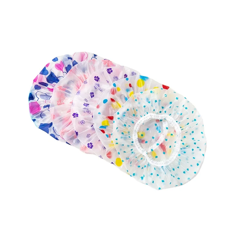 

Hot sale EVA adult lace shower cap waterproof bath makeup cap women shower caps, Multi color