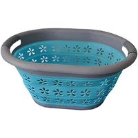 

Washing Clothes Basket Foldable Silicone Plastic Collapsible Laundry Basket
