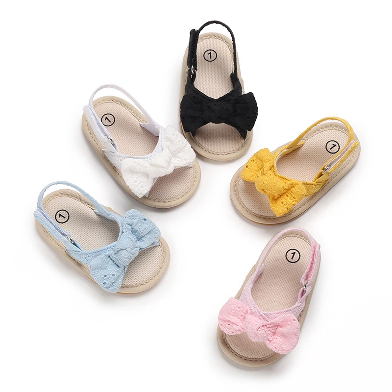 

2022 First Walker Summer Newborn Bow Shoes Toddler Infant Slides Baby Girl Sandals