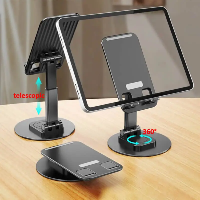 

Mini Rotating Adjustable Foldable Portable K39B Metal Aluminum Alloy 4-14 inch Cellphone and Tablet Stand Mobile Phone Holder