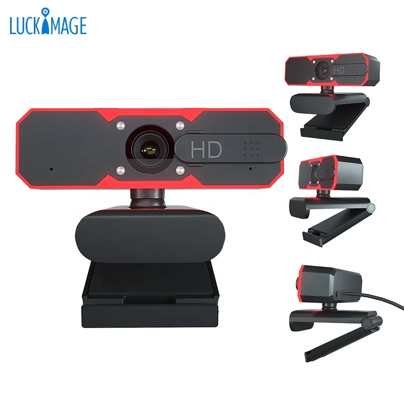 

Luckimage custom logo 30fps webcam face tracking zoom optique webcam lamp light web camera 1080p