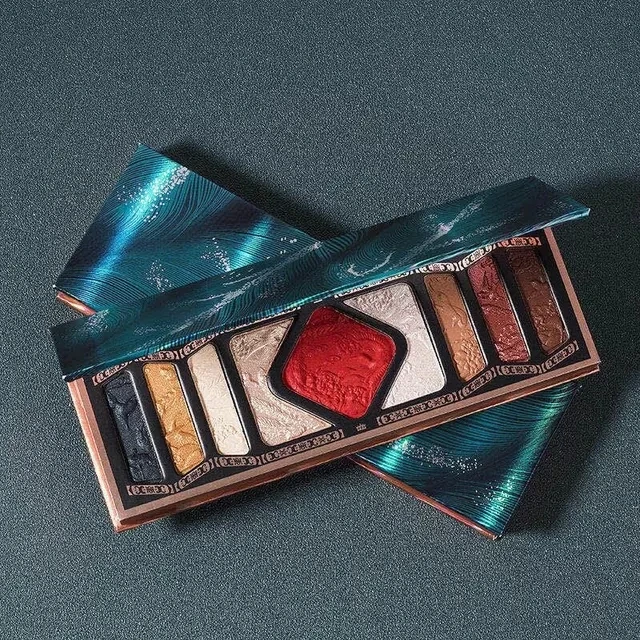 

9 Colors Chinese Style Pattern Eyeshadow Palette Shimmer Matte Glitter Eyeshadow Palette Waterproof Long Lasting Eye Makeup
