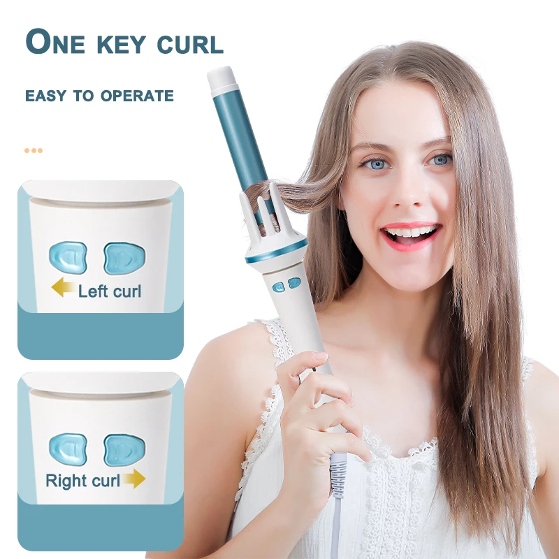 

Auto Wavy Ceramic Hair Styling Tool Curling Iron Hair Curler Automatic Hair Curling Wand, White/blue/purple