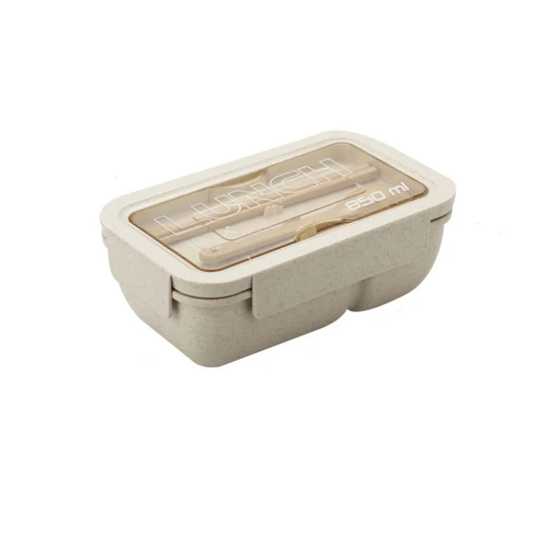 

OEM eco friendly Vacuum Portable Biodegradable Compartment Microwave camping School Bento Kid Leak Proof Wheat Straw Lunch Box, Customized color acceptable