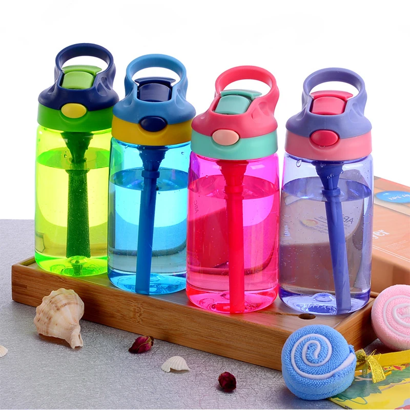 Bulk Bpa Free Plastic Kids Drink Cup 450ml Water Bottle With Straw ...